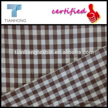 chocolate color 100 cotton twill gingham check fabric in woven technic for shirts